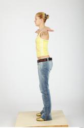 Whole Body Woman T poses Casual Slim Studio photo references